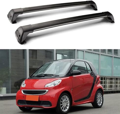 2 قطعة قضبان سقف السيارة لـ Smart Fortwo 451 2 Door 2009 2010 2011 2012 2013 2014 2015 قضبان متقاطعة على سطح السيارة من الألومنيوم جزء ملحقات حامل الأمتعة على السطح in Kuwait