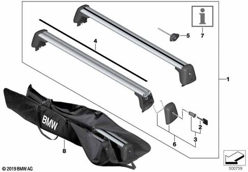 BMW 82712457808 Roof Rack for G20 3 Series in Saudi Arabia
