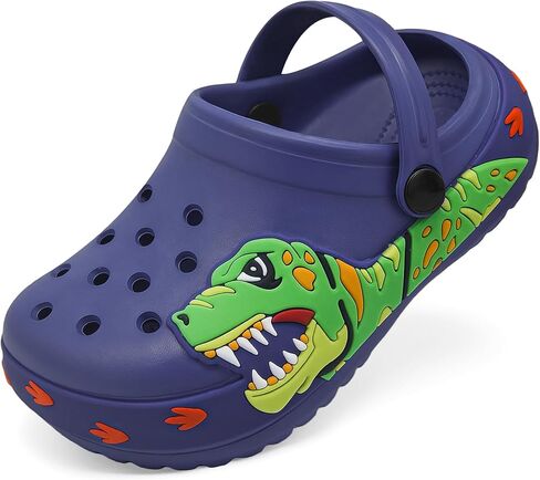 FolHaoth Boys Girls Toddler Clogs Little Kids Slip on Slides Slippers Cute Cartoon Dinosaur Tyrannosaurus rex Pattern Garden Shoes Summer Indoor Outdoor Beach Pool Water Sandals in Kuwait