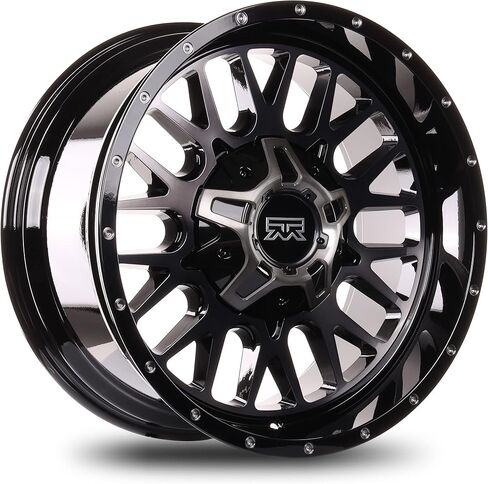 20x10 Mudder Trucker MT937 Sawtooth Black with Gray Tint 6x5.5 6x135 6139.7 ET-18 wheel rim in Kuwait