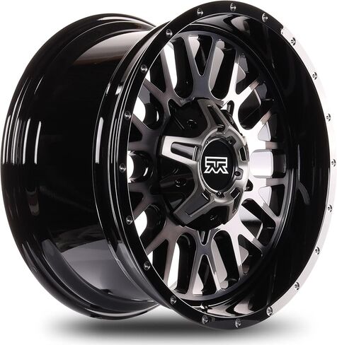 20x10 Mudder Trucker MT937 Sawtooth Black with Gray Tint 6x5.5 6x135 6139.7 ET-18 wheel rim in Kuwait