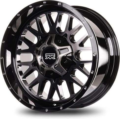 20x10 Mudder Trucker MT937 Sawtooth Black with Gray Tint 6x5.5 6x135 6139.7 ET-18 wheel rim in Kuwait