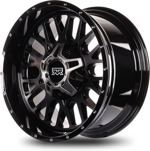 20x10 Mudder Trucker MT937 Sawtooth Black with Gray Tint 6x5.5 6x135 6139.7 ET-18 wheel rim in Kuwait