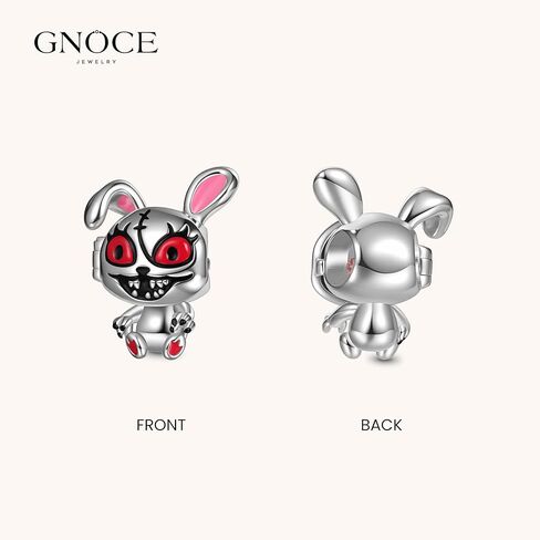 GNOCE Halloween Bunny Face Changeable Charm Bracelet for Women, S925 Sterling Silver Dangle Charms for Women Wife, Valentine‘s Day, Mother’s Day Jewelry in Saudi Arabia