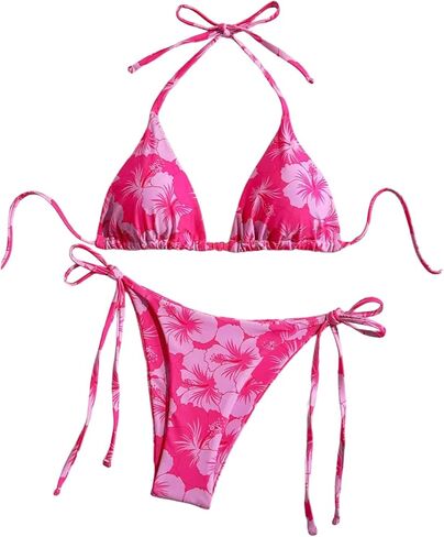 SHENHE Women's 2 Piece Floral Print Swimsuits Halter Triangle Boho Bikini Sets Vacation Outfits in Saudi Arabia