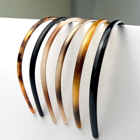 6 عبوات من عصابات الرأس البلاستيكية متعددة الألوان مع مشط أسنان للنساء والفتيات in Kuwait