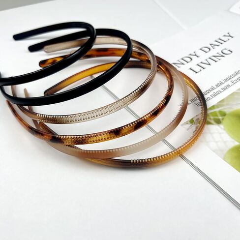 6 عبوات من عصابات الرأس البلاستيكية متعددة الألوان مع مشط أسنان للنساء والفتيات in Kuwait