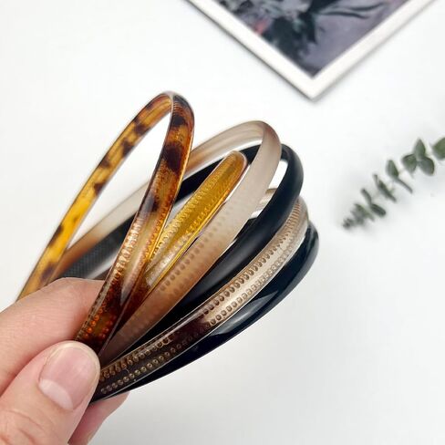 6 عبوات من عصابات الرأس البلاستيكية متعددة الألوان مع مشط أسنان للنساء والفتيات in Kuwait