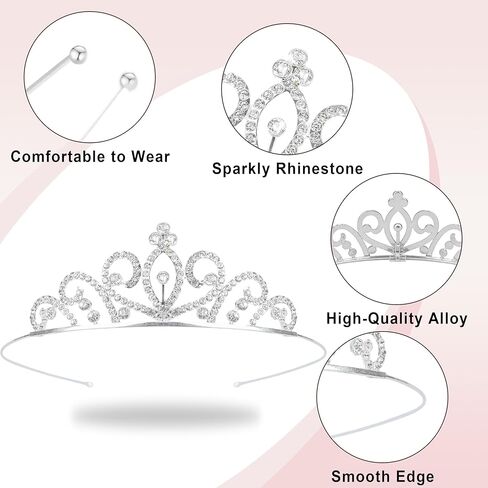Tiaras for Women Girls 16PCS Sparkly Rhinestone Princess Crown Headband Cute Small Tiara Crown Headbands Set for Birthday Party Costume Wedding Halloween in Saudi Arabia
