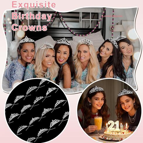 Tiaras for Women Girls 16PCS Sparkly Rhinestone Princess Crown Headband Cute Small Tiara Crown Headbands Set for Birthday Party Costume Wedding Halloween in Saudi Arabia