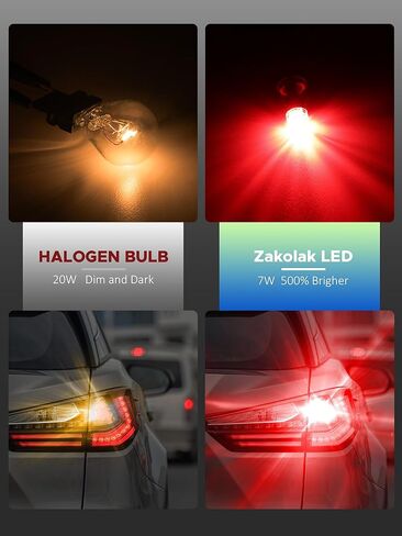 1157 لمبة LED حمراء، فرامل مزدوجة السطوع وإضاءة خلفية، متوافقة مع إشارة الانعطاف، استبدال LED فائق السطوع BAY15D لـ 2057 1157A 1157LL، 13.5 فولت، حزمة من 2 in Kuwait