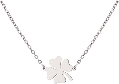 Lucky Four Leaf Clover Necklace for Women Stainless Steel Clover Pendant Necklace St Patricks Day Gifts Lucky Charms Gift in Kuwait