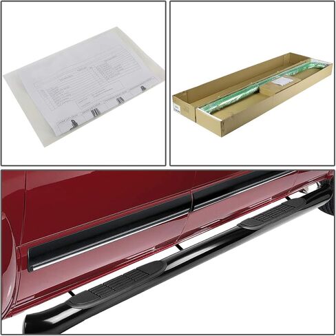 Auto Dynasty 3 Inches Side Step Nerf Bar Running Boards Compatible with Silverado Sierra 1500 2500HD 3500HD Crew Cab 19-25, Mild Steel, Black Powdercoated in Saudi Arabia