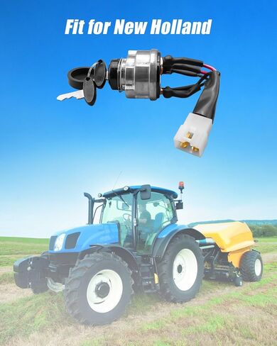 SBA385201890 87760272 مفتاح إشعال مع مفتاح مناسب لـ New Holland TC30 1620 1920 2120 CM224 CM274، أسطوانة قفل الإشعال للجرار in Saudi Arabia