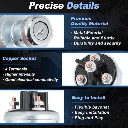 6665606 Ignition Switch with 2 Keys Compatible with Bobcat Loaders 310 313 322 440 530 533 540 542 630 730 731 732 741 742 743 751 753 763 773 863 873 953 963 2410 7753 MT50 MT52 MT55 in Kuwait