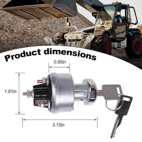 6665606 Ignition Switch with 2 Keys Compatible with Bobcat Loaders 310 313 322 440 530 533 540 542 630 730 731 732 741 742 743 751 753 763 773 863 873 953 963 2410 7753 MT50 MT52 MT55 in Kuwait