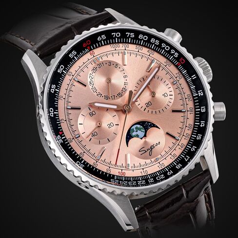 Sugess MoonPhase Master Gold Swan Neck S468.SS.B ST1908 ساعة يد ميكانيكية كرونوغراف للرجال النورس 1963 in Saudi Arabia