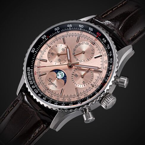 Sugess MoonPhase Master Gold Swan Neck S468.SS.B ST1908 ساعة يد ميكانيكية كرونوغراف للرجال النورس 1963 in Saudi Arabia