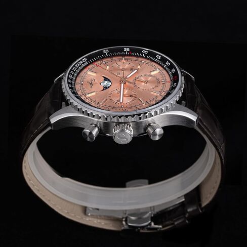 Sugess MoonPhase Master Gold Swan Neck S468.SS.B ST1908 ساعة يد ميكانيكية كرونوغراف للرجال النورس 1963 in Saudi Arabia
