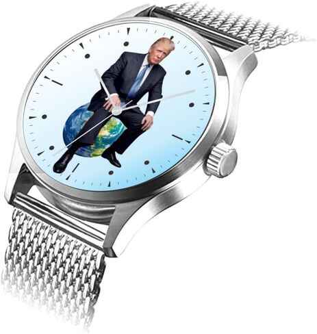 Donald J. Trump Peacemaker On The Dial of The Polished Chrome 42mm Watch with Adjustable Stainless Steel Mesh Band and Donation to TNC in Saudi Arabia
