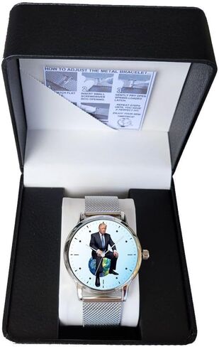 Donald J. Trump Peacemaker On The Dial of The Polished Chrome 42mm Watch with Adjustable Stainless Steel Mesh Band and Donation to TNC in Saudi Arabia