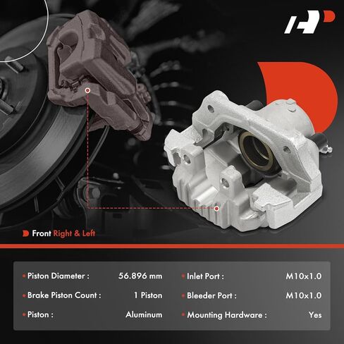 A-Premium Disc Brake Caliper Assembly with Bracket Compatible with BMW E46 Series 325i 2006, 325xi 2006, E90 Series 328i 2007, 328xi 2007 - Front Driver and Passenger - 2-PC set in Saudi Arabia