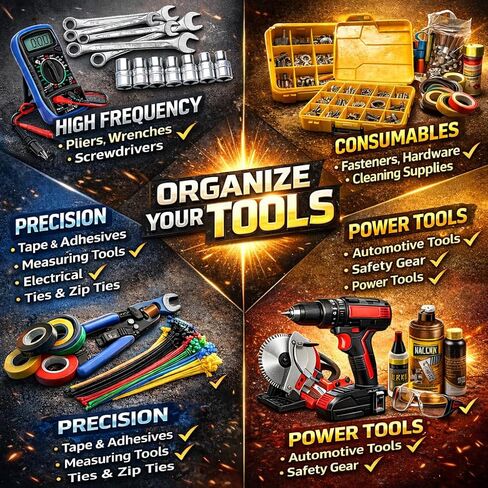 24 PCS Magnetic Tool Box Labels | 3D-Printed Tool Organizer with Four-Color Coding | Strong Magnet for Tools Cabinets, Drawers & Steel Carts | Reusable, Quick-Identify Labels for Professionals & DIY in Saudi Arabia