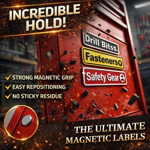 24 PCS Magnetic Tool Box Labels | 3D-Printed Tool Organizer with Four-Color Coding | Strong Magnet for Tools Cabinets, Drawers & Steel Carts | Reusable, Quick-Identify Labels for Professionals & DIY in Saudi Arabia