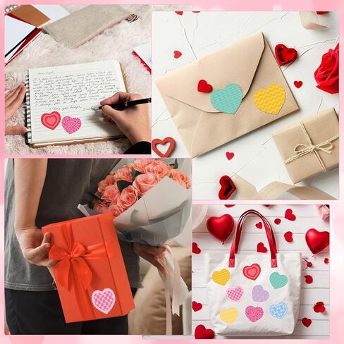 500 PCS Heart Stickers Roll, 8 Colors Self-Adhesive Writable Heart Labels Easter Decorative Sticker for Wedding Mother's Day Supplies(1.5×1.3in) in Saudi Arabia