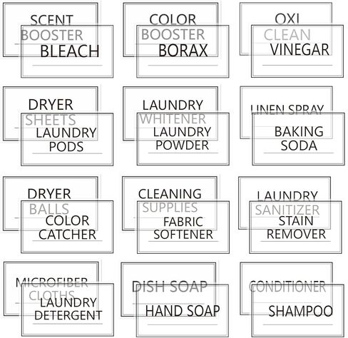 32PCS Laundry Room Labels Waterproof, Clear Laundry Labels for Jars, Transparent Stickers for Organizing Bottles, Detergent Dispensers & Storage Containers (2.8"X1.7") in Kuwait