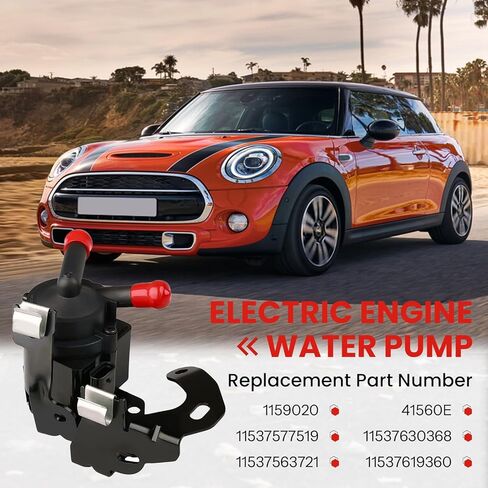 مضخة مياه مساعدة للمحرك مع دعامة لـ Cooper R55 R56 R57 R58 R59 R60 R61 مضخة مياه كهربائية لتبريد المحرك استبدال 11537630368 11537619360 in Kuwait