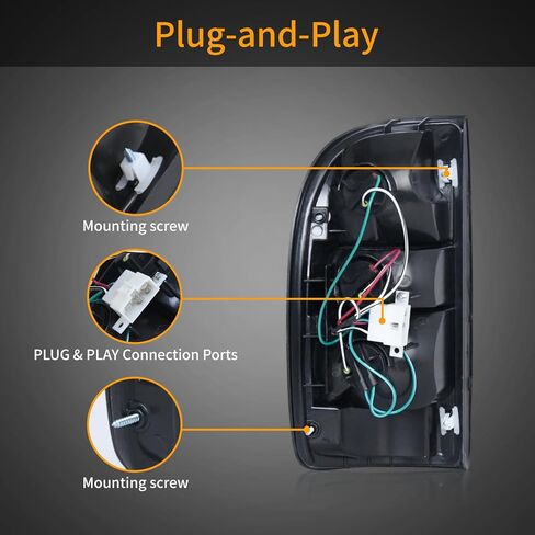 Tail Light Assembly Compatible with 1995-2000 Tacoma Tail lights Rear Brake Lamp with Bulbs and Wiring Harness, Passenger and Driver Side in Kuwait