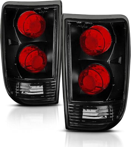 AmeriLite for 1995-2005 Chevy Blazer GMC Jimmy S-10 S-15 Dark Black Euro Tail Lights Aftermarket Brake Lamps Pair - Passenger and Driver Side in Saudi Arabia