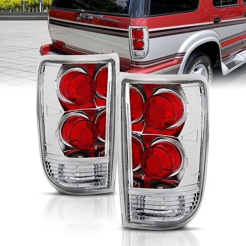 AmeriLite for 1995-2005 Chevy Blazer GMC Jimmy S-10 S-15 Dark Black Euro Tail Lights Aftermarket Brake Lamps Pair - Passenger and Driver Side in Saudi Arabia