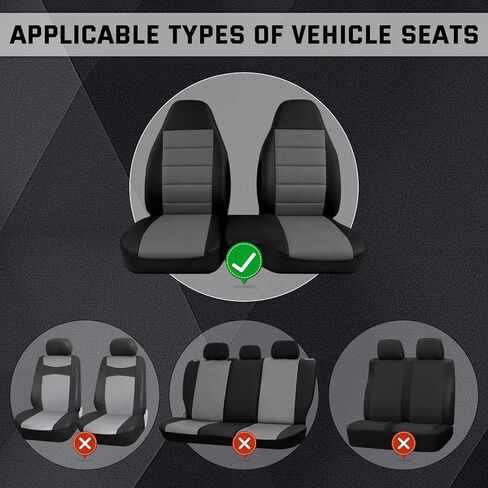 2Pcs Custom-Fit Front Seat Covers for Ford Ranger Pickup 2004-2012, 60/40 High Back Knitted and Stretch Fabric Seat Cover, High Elastic Lining and Breathable Cushion in Kuwait