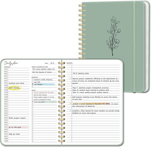 Undated Daily Planner With Hourly Schedule, To Do List Spiral Notebook, Easily Organize Your Work Tasks And Appointments, Perfect School Or Office Supplies For Organizing & Planning, 7.5"x10", Pink in Kuwait