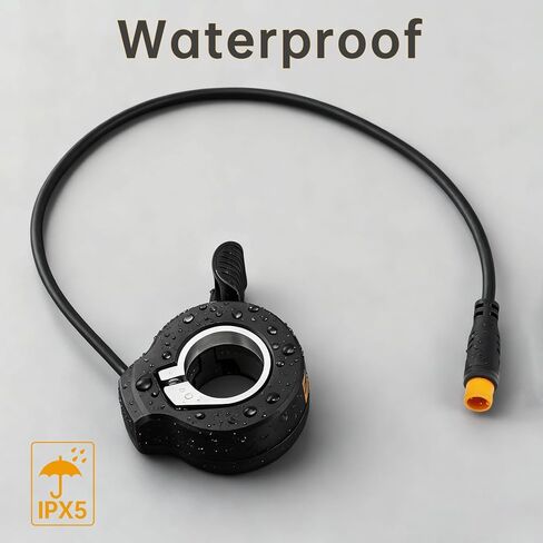 130X Thumb Throttle, Inner Diameter 9 mm 3 Pin Male Connector for Electric Bike/Scooter, 12V-72V Universal Voltage, IPX4 Waterproof, Fits 22.2mm Handlebars,Ambidextrous Design in Kuwait