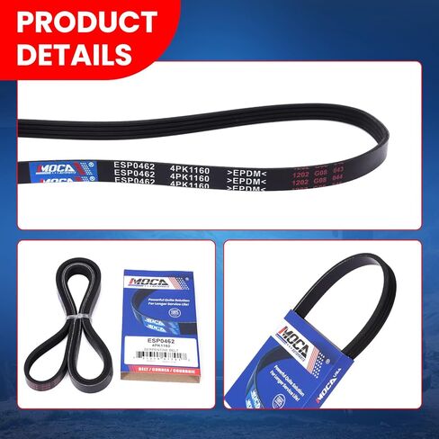 MOCA Serpentine Belt 4PK1160 Fits for 2011-2013 for Honda Cr-Z 1.5L, 2010-2013 for Insight L4 1.3L Accessory Drive, 2013-2014 for Honda Insight L4 1.3L Water Pump and Alternator in Saudi Arabia