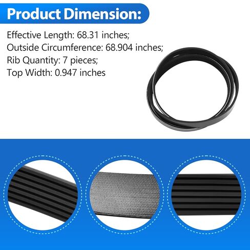 Engine Serpentine Drive Belt Fits for Honda 2002-2006 CR-V L4 2.4L Dodge 2004-2006 Ram 1500 2003-2006 Viper V10 8.3L Replaces K070683 1172000Q0F 31110RLF003 in Saudi Arabia