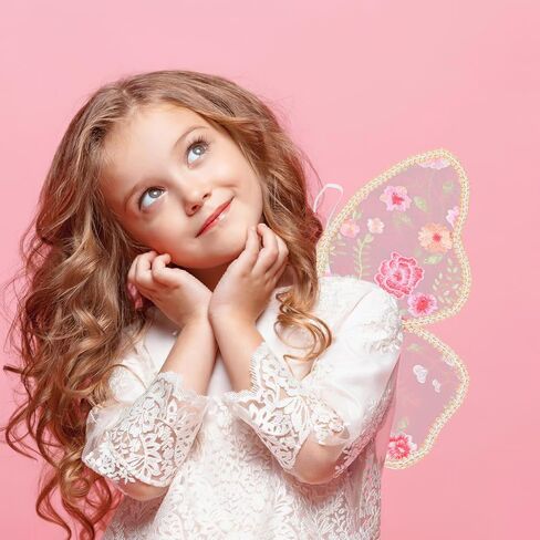 Butterfly Fairy Wings Princess Wings Costume Angel Wings Little Girl Wings Party Favor Children Fairy Wings Butterfly Angel Costume Dress Up Role Play for Girls Pink, 45.00X43.00X1.50CM in Saudi Arabia