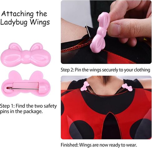 مجموعة أزياء الدعسوقة للفتيات - أجنحة، وعصابة رأس هوائي، ونظارات شمسية وقفازات بدون أصابع لحفلات الهالوين، للأعمار من 4 إلى 12 عامًا in Kuwait