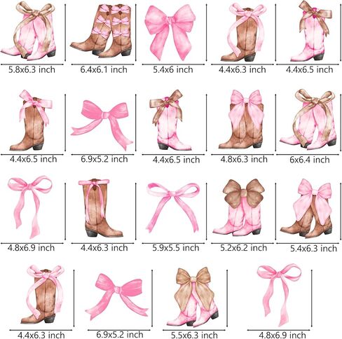 راعية البقر القوس أحذية معلقة الدوامات 20 قطعة Coquette راعية البقر زينة عيد ميلاد أحذية Bownot الغربية معلقة اللافتات الوردي روديو ديكور السقف لحفل الزفاف دش العازبة لوازم الحفلات in Saudi Arabia