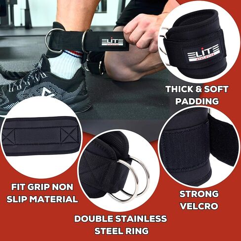 حزام الكاحل لآلة الكابلات، أساور الكاحل في صالة الألعاب الرياضية من أجل ارتداد الكابل، بالإضافة إلى أحزمة رفع المعصم لرفع الأثقال والرفع الميت وحقيبة الحمل in Kuwait