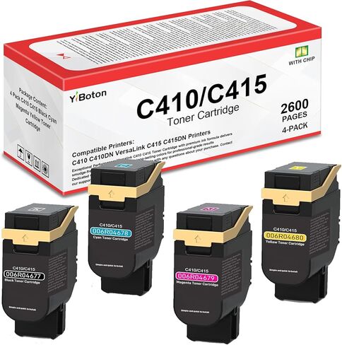 C410 C415 Toner Cartridge Replacement for Xerox 006R04677 006R04678 006R04679 006R04680 Compatible with Xerox VersaLink C410 C410DN C415 C415DN Printers (BK/C/M/Y) in Kuwait