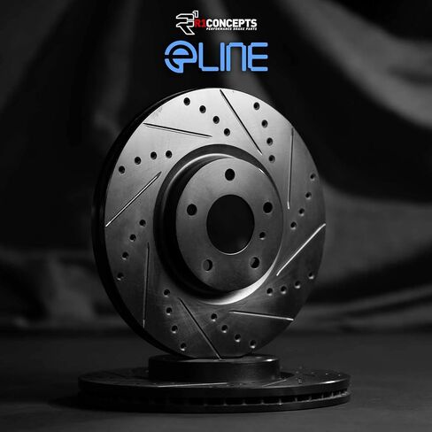 R1 Concepts Front Brakes and Rotors| Front Drilled Slotted Brake Rotors| Front Disc Brake Rotors| Fits 2014-2018 Subaru Forester; 2005-2014 Subaru Legacy; 2010-2014 Subaru Outback in Saudi Arabia