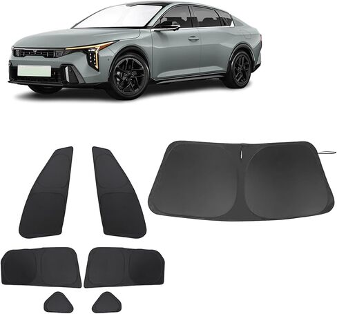 Windshield Sun Shade Car Windshield Foldable Full Windows Coverage Custom Fit for Kia K4 2025 2026 Accessories Car Window Shades Block Sun UV Rays 7PCS in Saudi Arabia