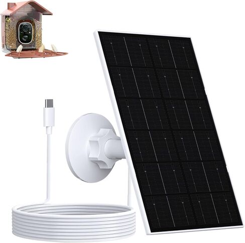 4W Solar Panel for Bird Feeder Camera, USB-C Charging Cable with Micro USB Adapter, IP66 Waterproof, 360° Adjustable Mount, 9.8FT Cable in Saudi Arabia