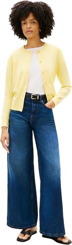 Tommy Hilfiger Women's Cotton Crew Neck Cardigan Sweater Lightweight Button Down Knit Cardigan in Saudi Arabia