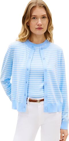 Tommy Hilfiger Women's Cotton Crew Neck Cardigan Sweater Lightweight Button Down Knit Cardigan in Saudi Arabia