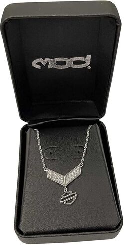 Harley-Davidson Women's Insignia Bling Bar & Shield Necklace, Sterling Silver in Saudi Arabia